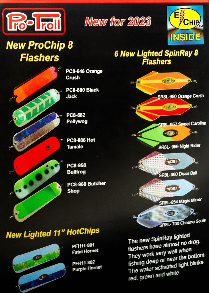 PRO-TROLL SpinRay 8" #956 and #960 Flashers - New