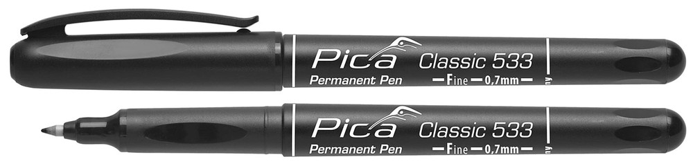 Pica Classic Fine Tip Permanent Marker, Black