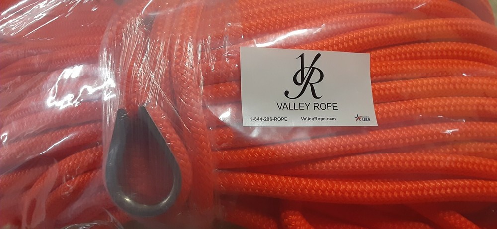 1/2" x 200 ft.Premium Double Braid-Yacht Braid Polyester Rope.w/ SS Thimble