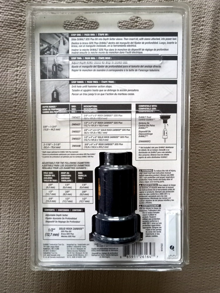 DeWalt Adjustable Depth Setter * DWA5537DS * U.S.A. * SDS