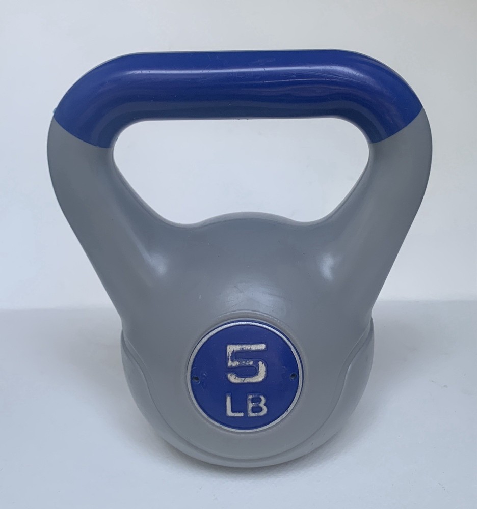 5lb Kettlebell - Plastic Blue & Gray Preowned