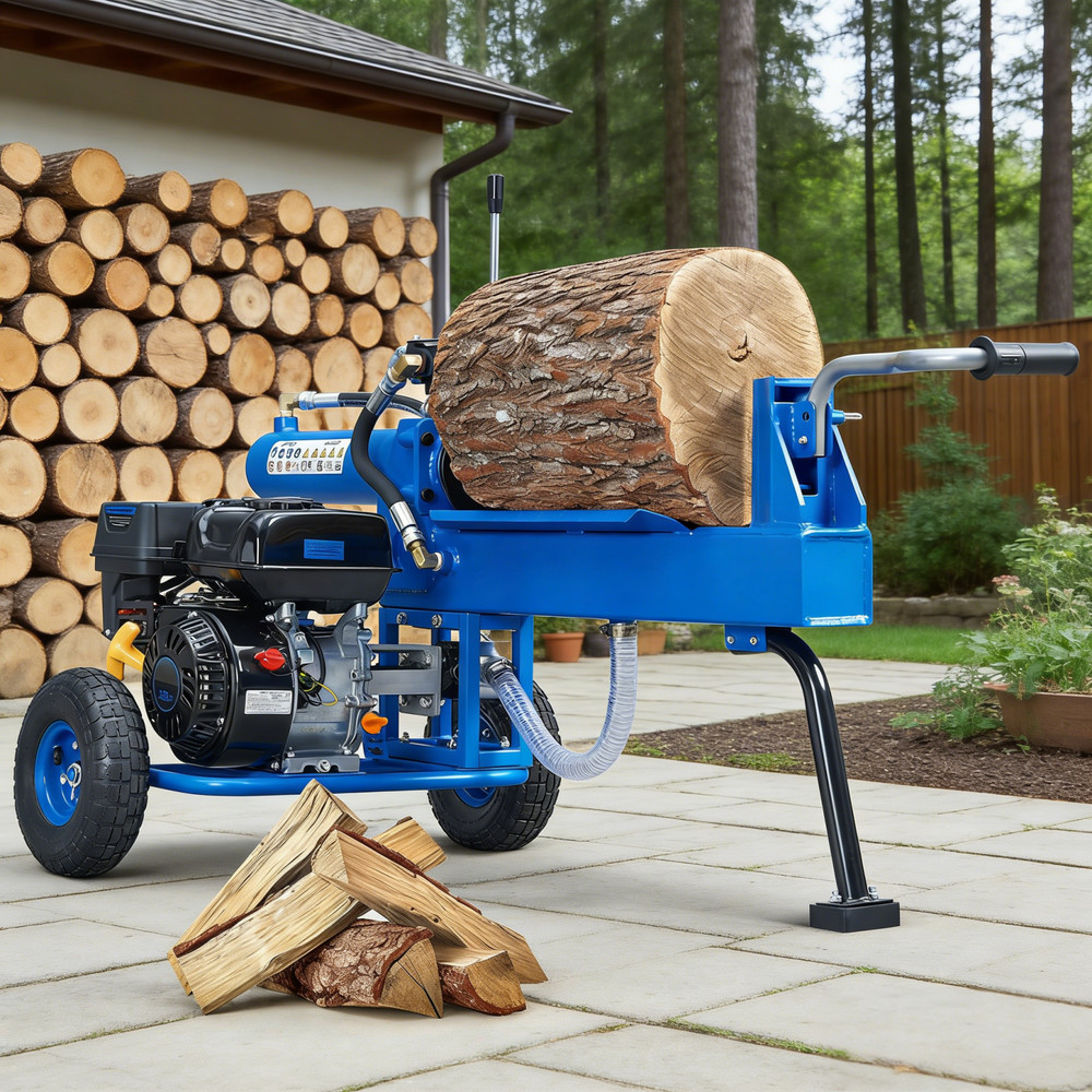 Efurden Log Splitter Portable Gas Engine 20 Ton Auto Return Ram System 7HP