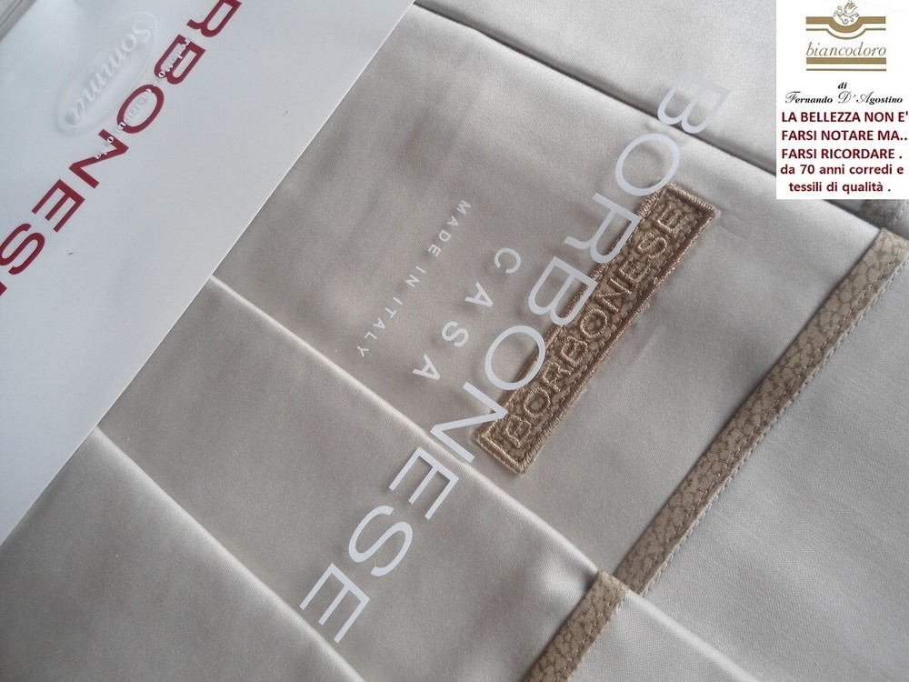 COMPLETE BORBONESE SATIN 100% COTTON SHEETS WITH OP PROFILE DOUBLE