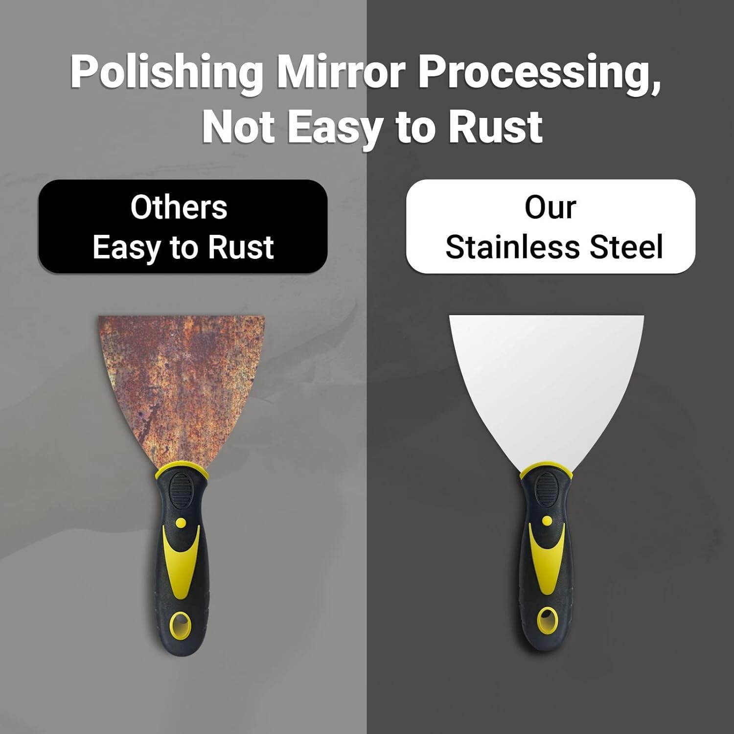 4 Pcs Putty Scraper Set Paint Scraper Tool Stainless Steel 2" 3" 4" 5"