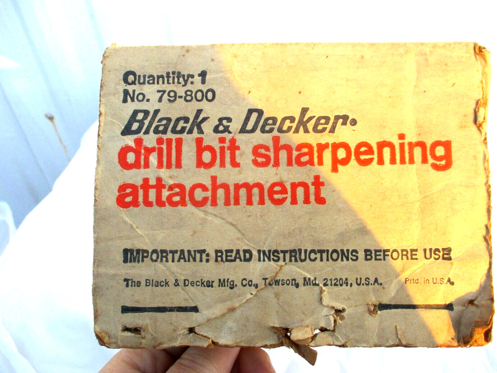 Black &Decker DRILL BIT sharpening tool #79-800 complete handy tool DIY GC