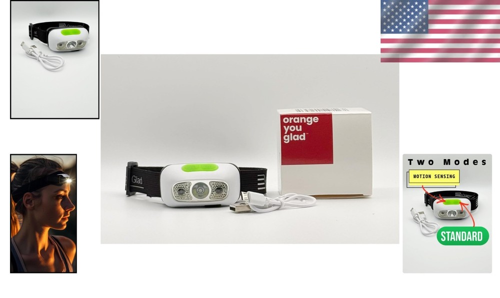 Bright LED Headlamp with Adjustable Strap - Perfect for Running & Camping