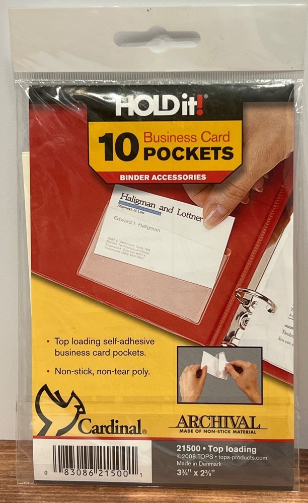 Holdit! 10 Business Card Pockets Binder Accessories 21500