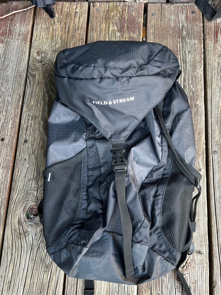 Field & Stream Rip Stop Hiking Backpack Black Charcoal Grey