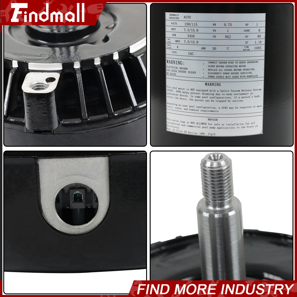 Pool Pump Motor & Seal Kit UST1102 For Hayward Max Flow Century 1 hp 3450 RPM