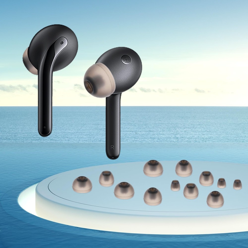 24Pcs Silicone Replacement Earbud Tips Covers Extra transparent black