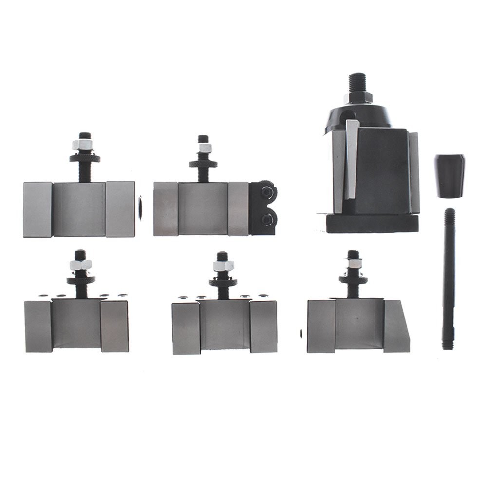 6 Pc AXA Size 250-111 Wedge Type Quick Change Tool Post Set For Lathe 12"