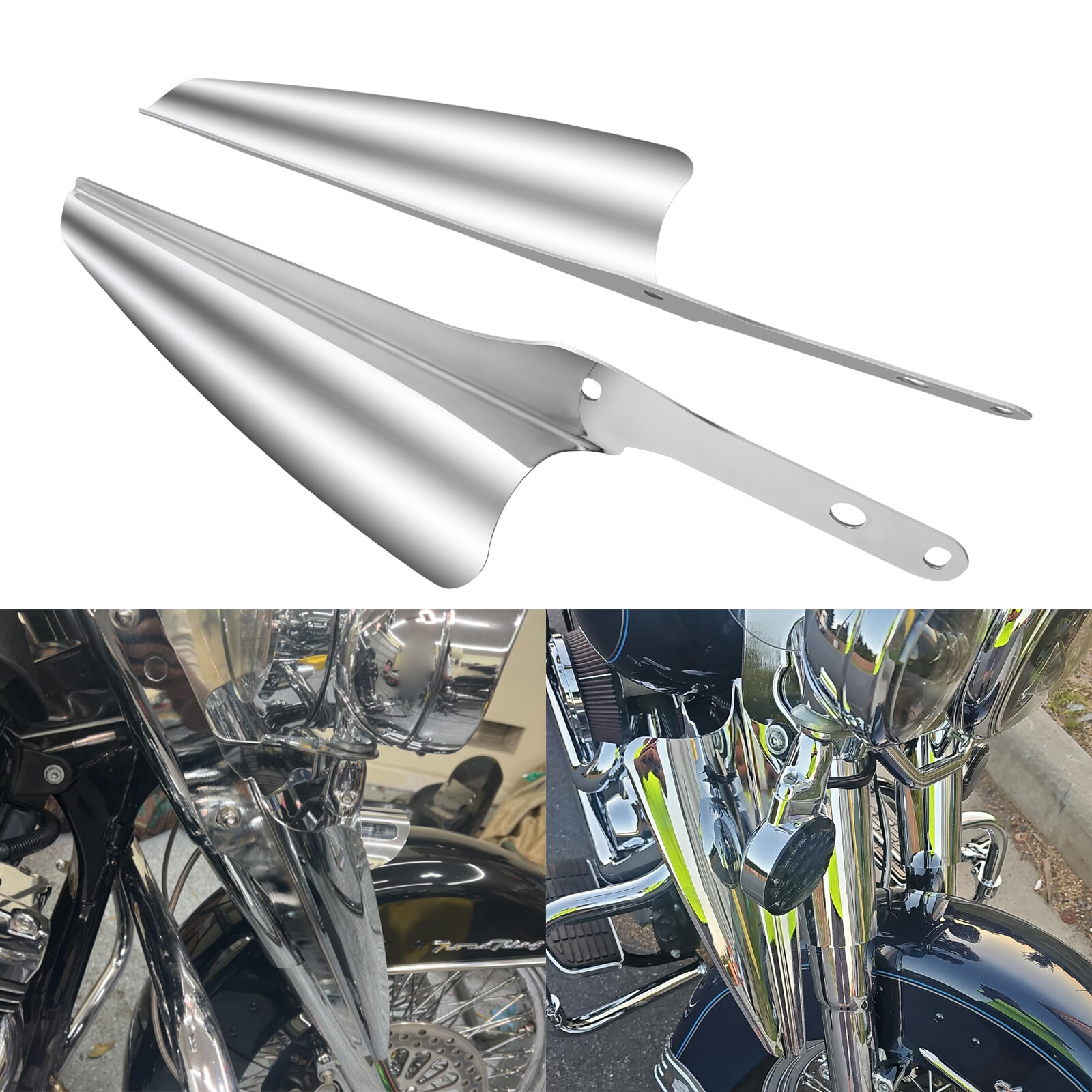 Front Fork Mount Wind Deflectors For Harley Touring Road King Street Glide CVO