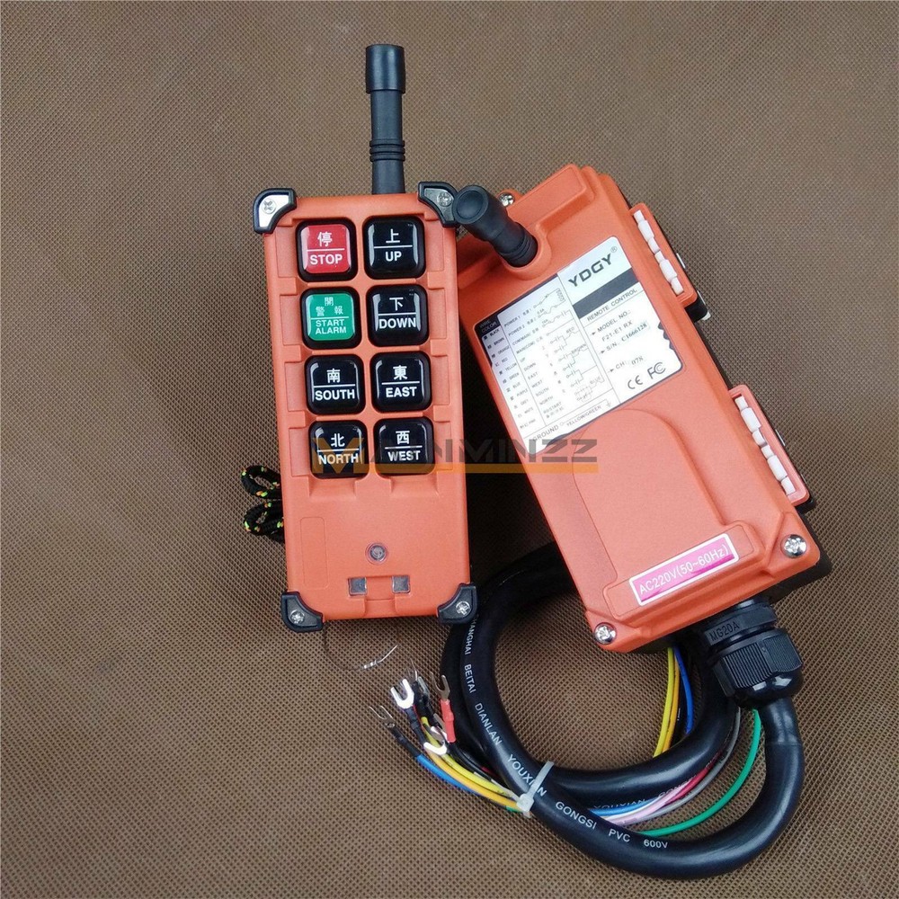 F21E1B 220V Hoist Crane 9 commands Wireless Remote Control Transmitter+Receiver