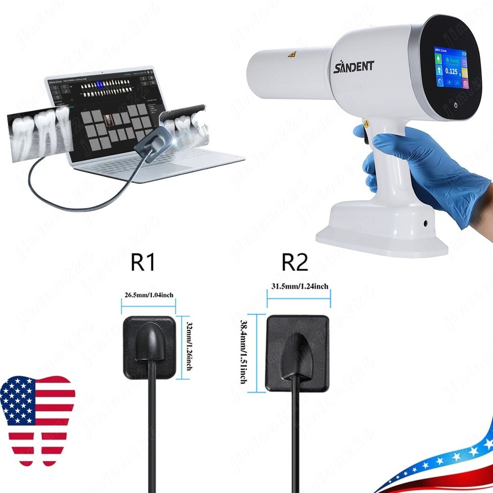 Dental X Mobile Unit System Ray Digital Machine High Frequency + Shield/Sensor