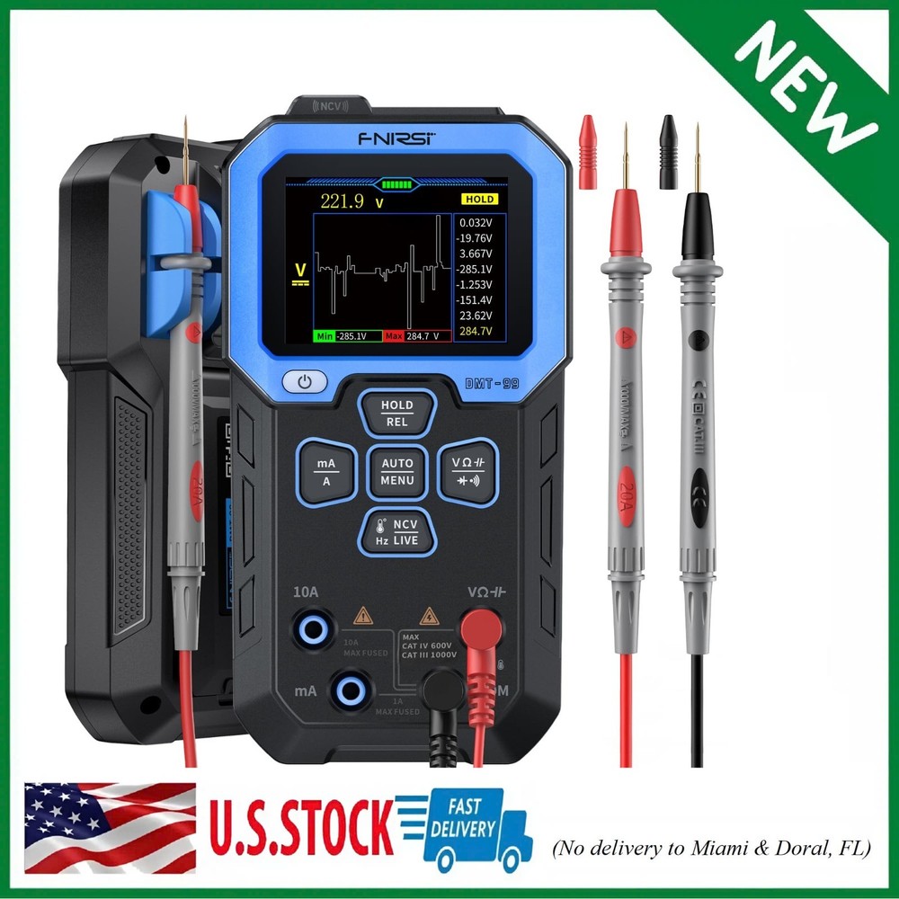 Multimeter Digital 9999 Counts TRMS Voltage Resistance Capacitance Current