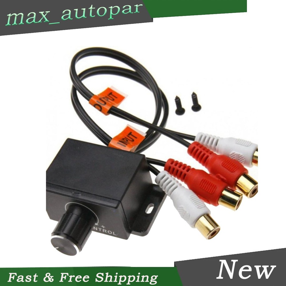 UNIVERSAL Car Bass Amplifier Remote Level Control Knob Stereo Input & Output RCA