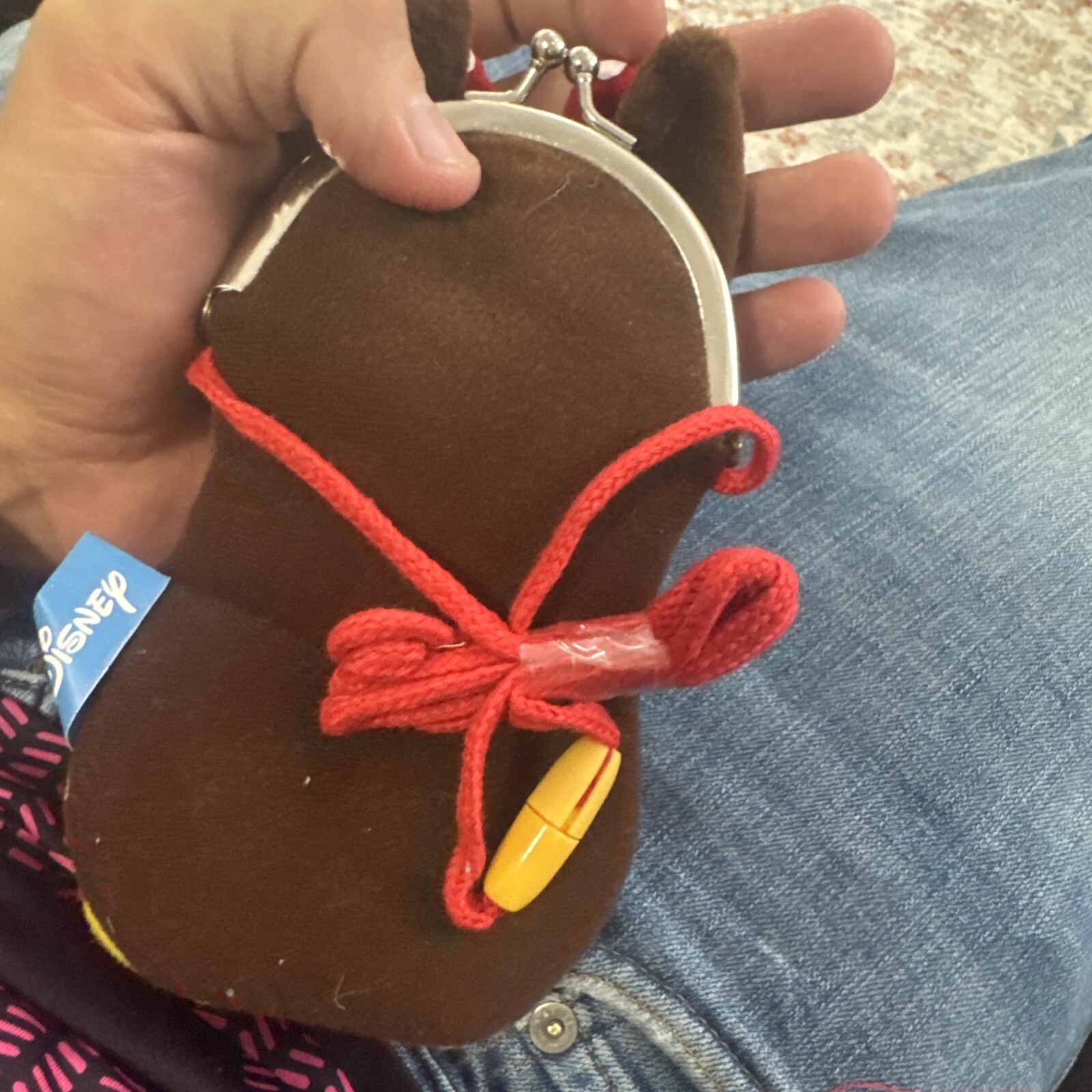 Disney Park Minnie Mouse Plush Coin Purse Clasped