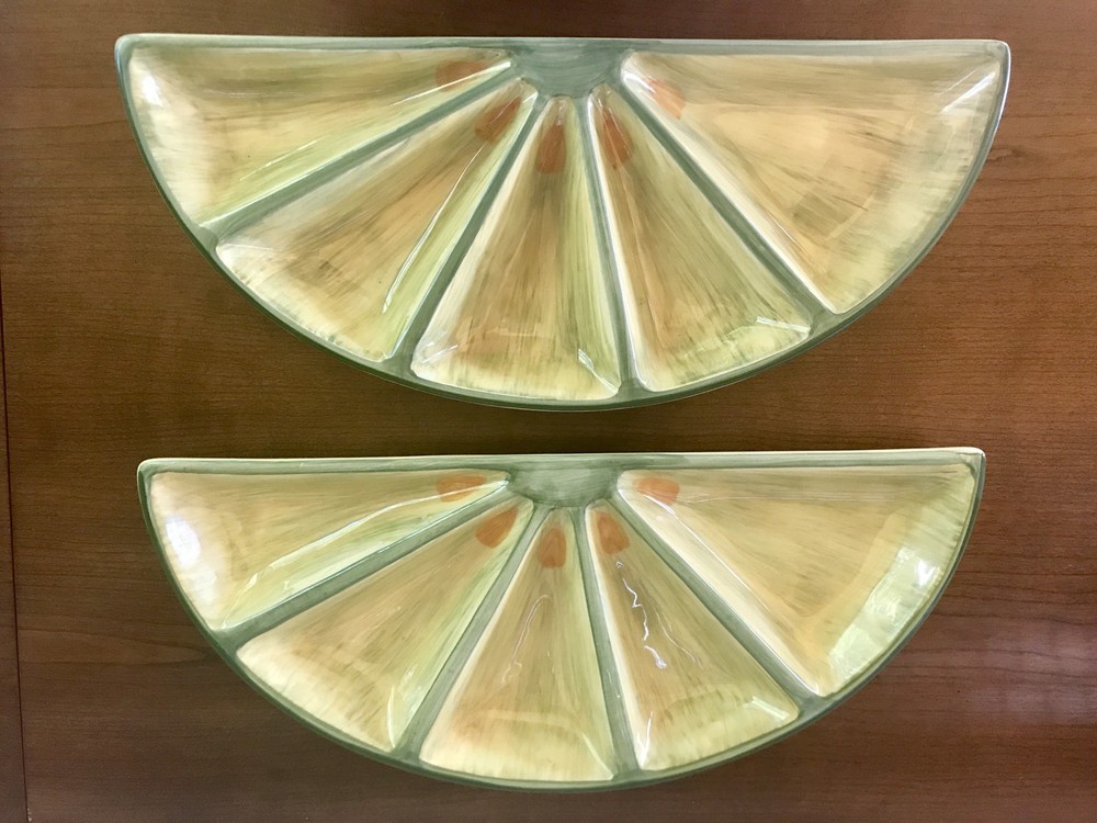 Everyday Gibson Hand Painted Sectioned Tray - Lime Lemon