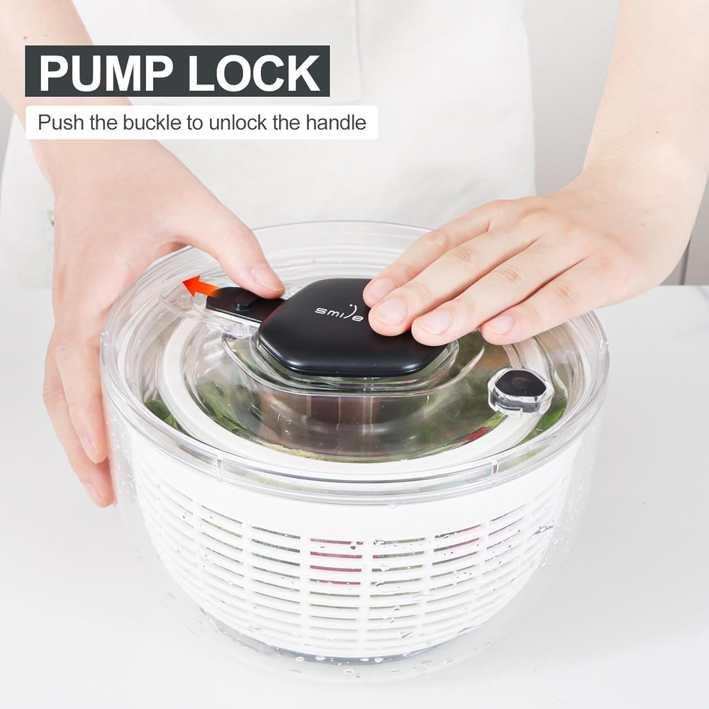 Salad Spinner Small Lettuce Spinner Kitchen Gadgets Vegetable Washer, High Ef...