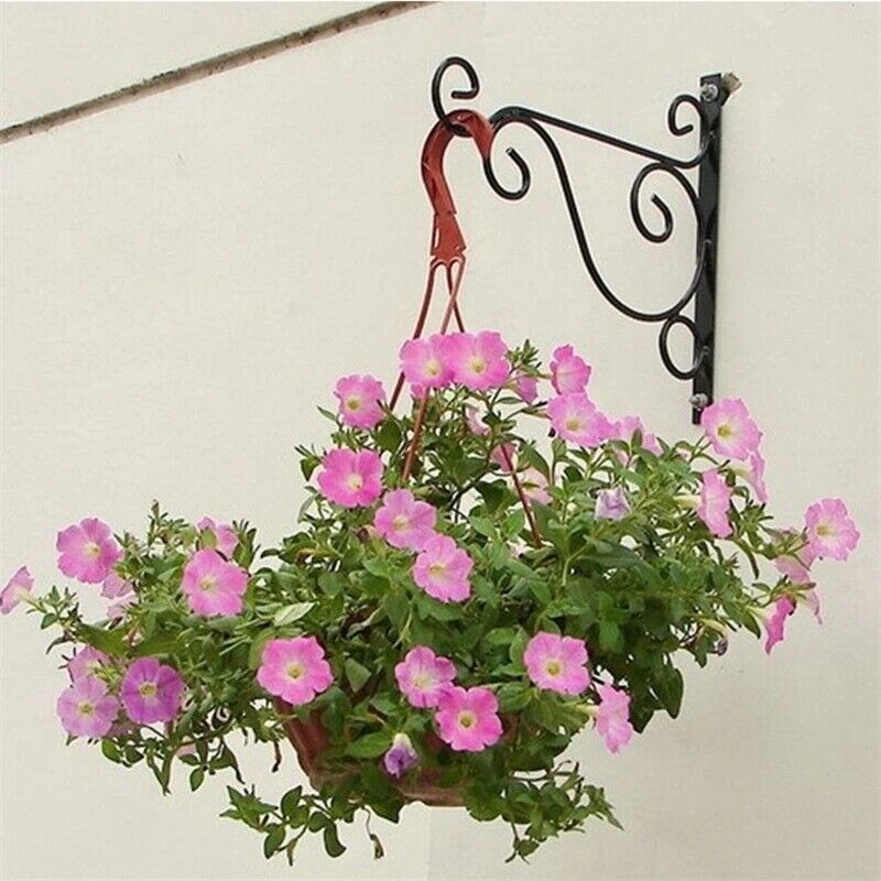2Pack Black Hanging Brackets Wall Hooks for Bird Feeder Lanterns Wind Chimes