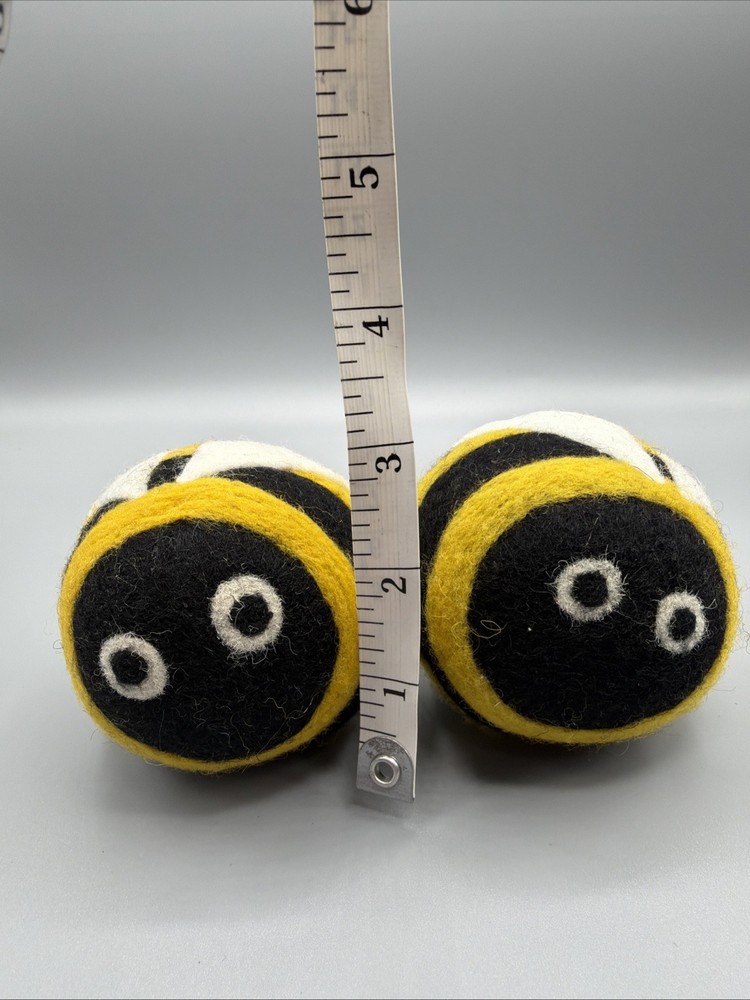 Wool Dryer Balls 4 Pack Bumble Bee Ladybug Set Eco Clean Environment Laundry