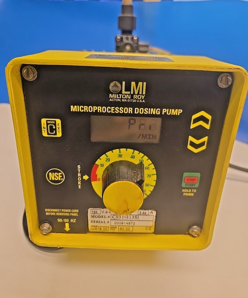 LMI MILTON ROY C931-313SI Microprocessor Dosing PUMP 8GPH 60 PSI