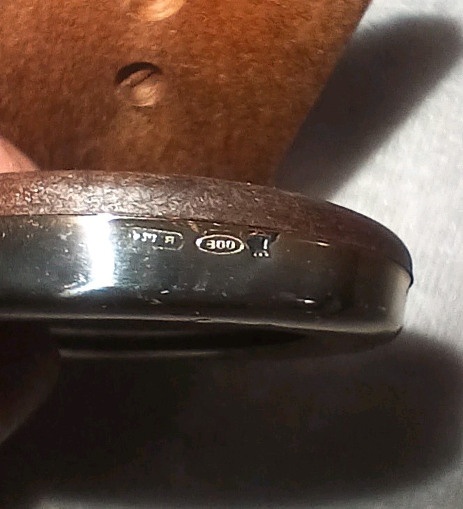 Vintage 800 German Silver Small Oval Photo Frame Signed