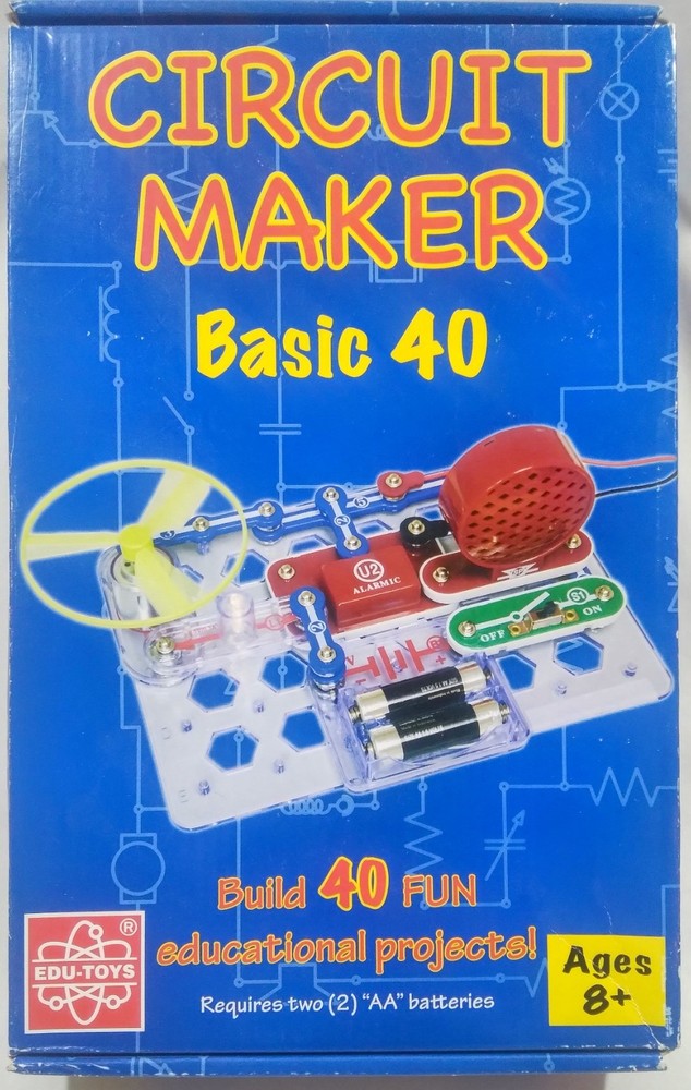 🔥EDU-TOYS Circuit Maker 40 Basic Electronics Discovery Kit with new Batteries
