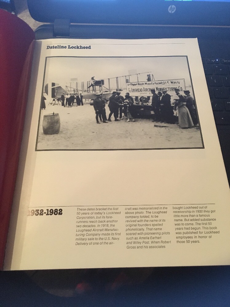 Dateline Lockheed Aviation  Book 1932-1982 Lockheed Corp 96 pgs Softcover