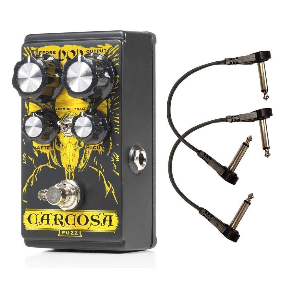 DigiTech DOD Carcosa Analog Fuzz Guitar Effects Pedal W/ Two Patch Cables