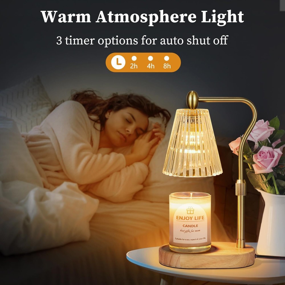 Furnace Light with Timer Dimmer, Height Adjustable, Electric Wax Warmer