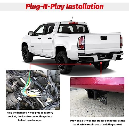 55384 Replacement USCAR 7 Pin to 4 Pin Trailer Harness for Installing