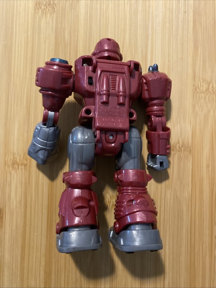 Hap P Kid Mars Robot Attack 7” Maroon Light Up Walking Action Figure Untested
