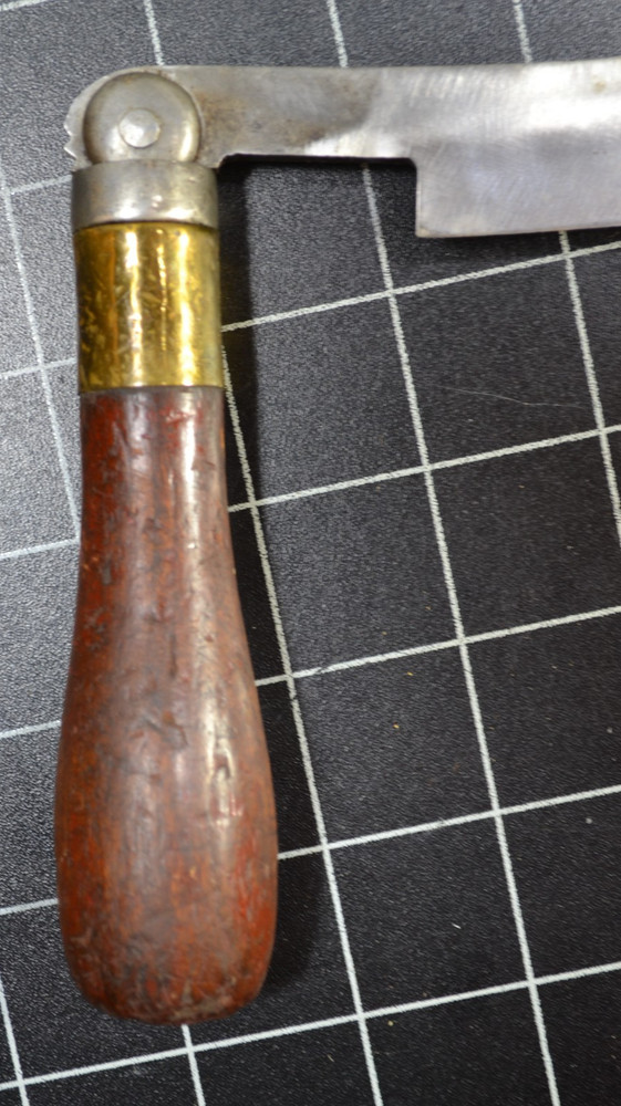 FOLDING DRAW KNIFE - BRASS FERRULES - 10" EDGE