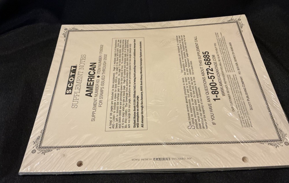 Scott American Notes supplement # 63 For Stamps Issued Through 2002