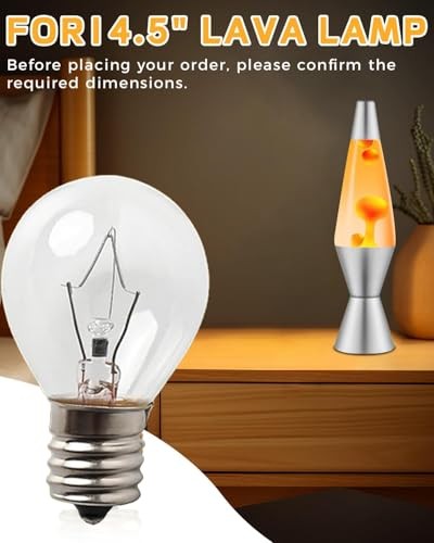 Lava Lamp Bulb 25 Watt, S11 E17 Base 120 Volt The Lava Original S11-25w