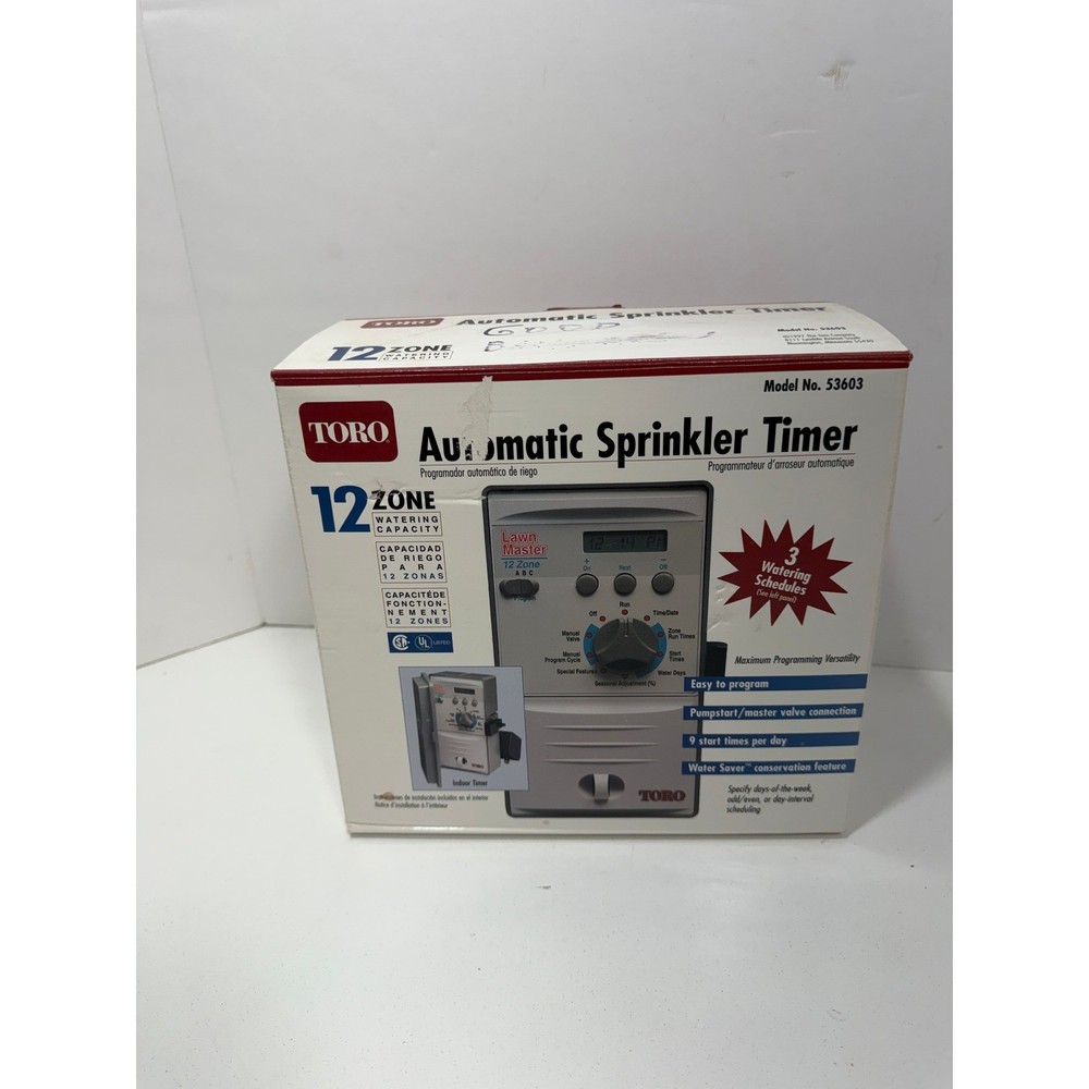 Toro Lawn Master 12 Zone Automatic Sprinkler Timer Indoor Controller 53603 Gray