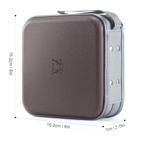 Hard Plastic DVD Case Portable Zipper CD Case Holder Large 48 Capacity Coffee