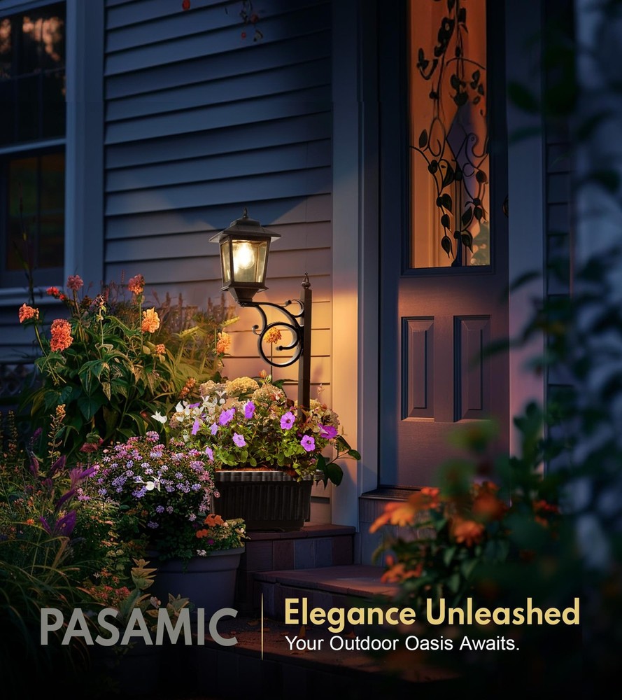 Pasamic Solar Lamp Post Light Outdoor Waterproof