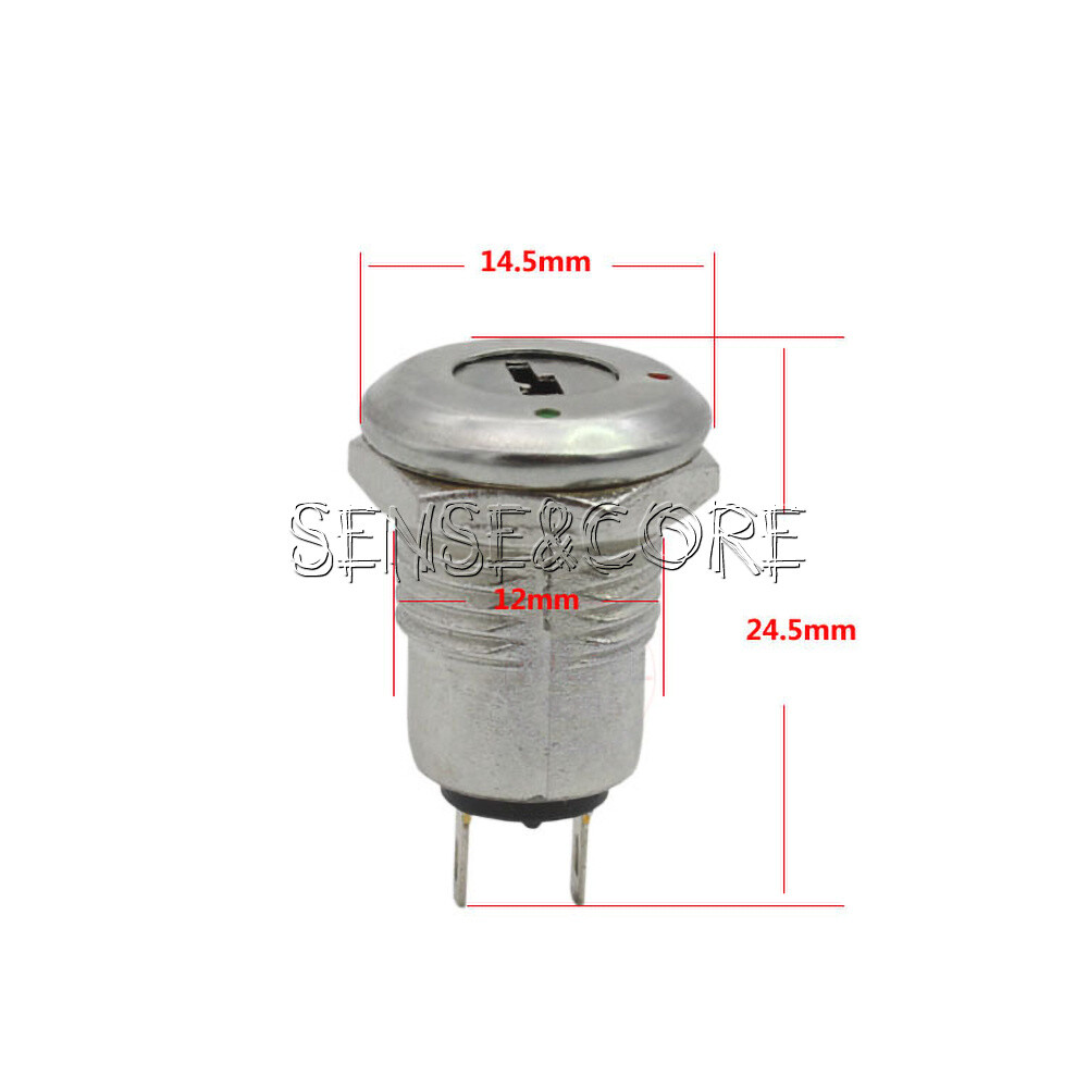 Normally Open Mini Lock Power Switch Security Key 1A 250V Button Kit KS-02 12mm-