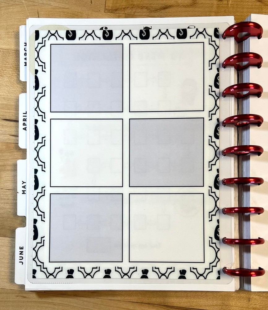 No Spend Challenge Two Sided Dashboard Insert 4 use with Classic Happy Planner-