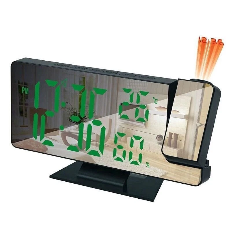 7.8" LED Projection Alarm Clock Digital Clock with 180° Projector Snooze Bedside