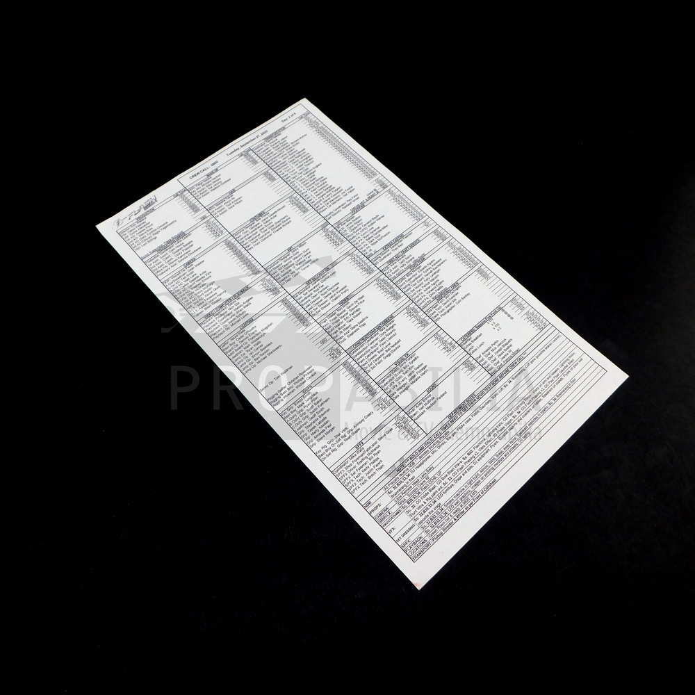 THE FLASH Call Sheet S09E02 Original Prop (11591-8964)