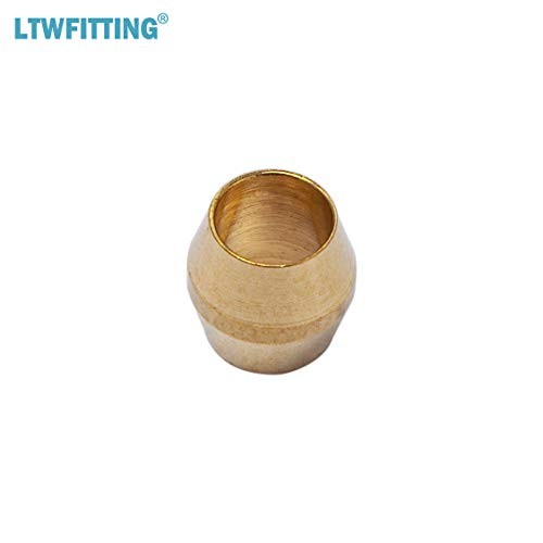 1/8-Inch Brass Compression Sleeves Ferrule with 1/8-Inch Compression Nut,