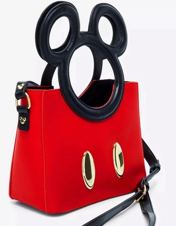 Bioworld Disney Mickey Mouse Silhouette 3D Handles Red Crossbody