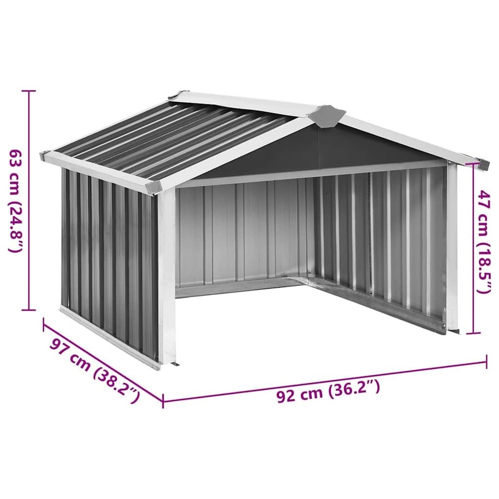 Garden Shed Anthracite Galvanized steel Medium Durable