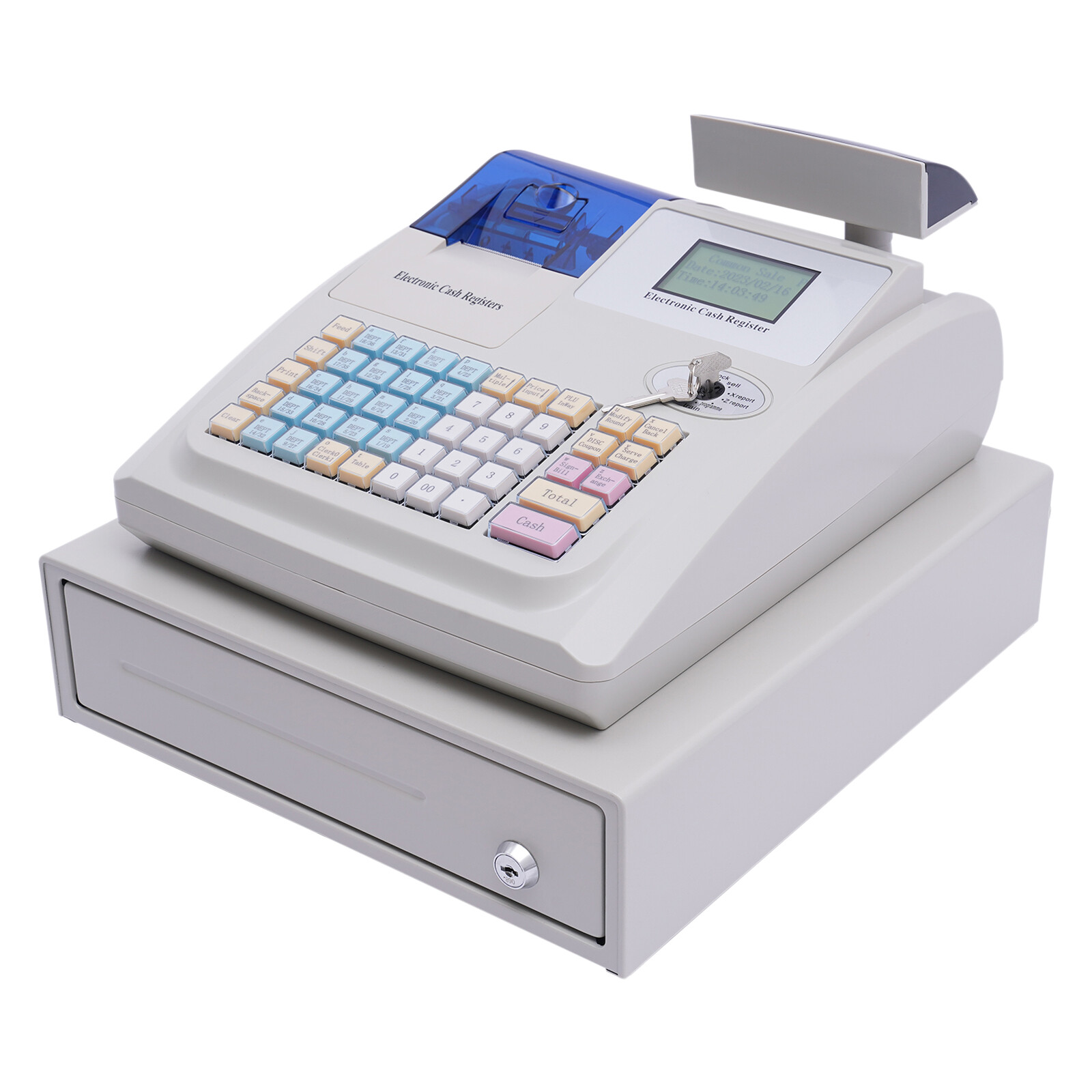 NEW Electronic Cash Register 48 Keys Cash Management System with Thermal Printer