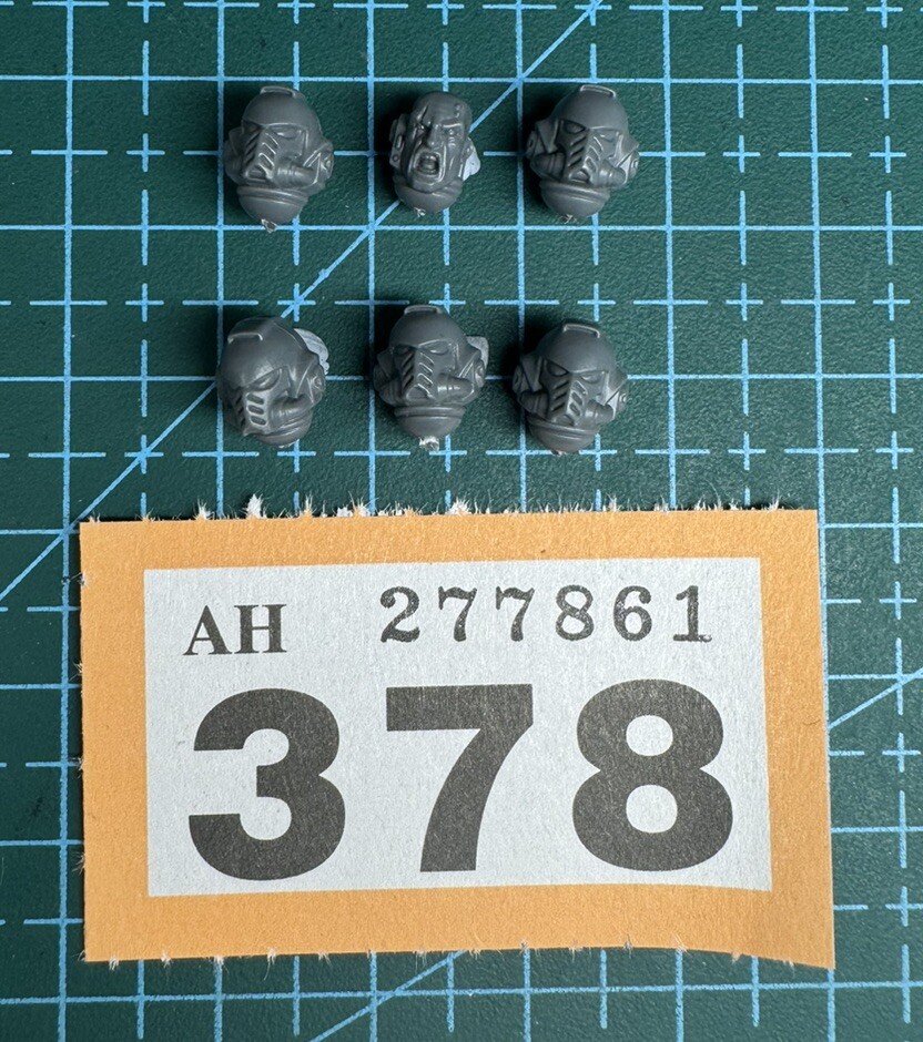 6 Space Marine Intercessor Head Helmet Sergeant Character Heresy 40K Bits