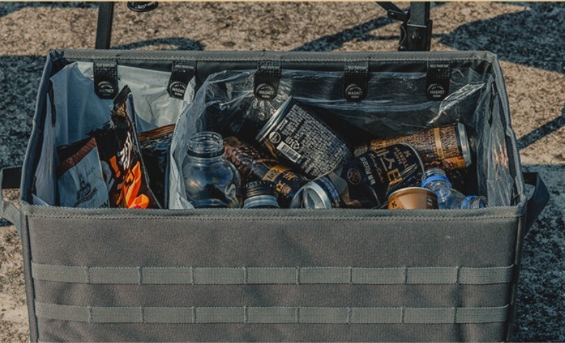 Cargo Container / Twin Trash Box / Foldable / Camping / Black / Express