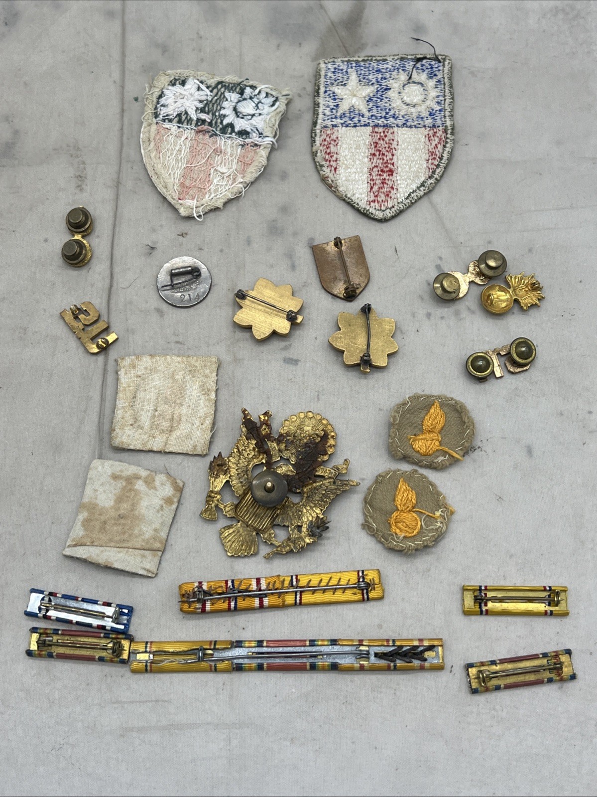 WW2 US Army Officer China Burma India Insignia Lot ROC Pin (FF470